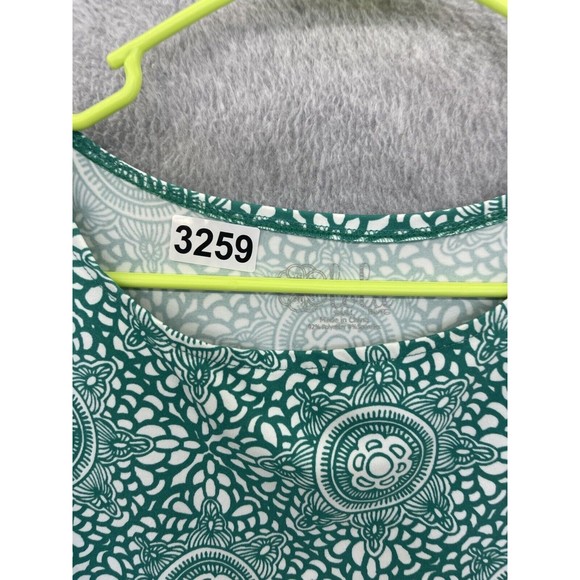 LOLA by AFG Women's Dress Pullover Green Short Sleeve A Line Activewear Small - Picture 10 of 10